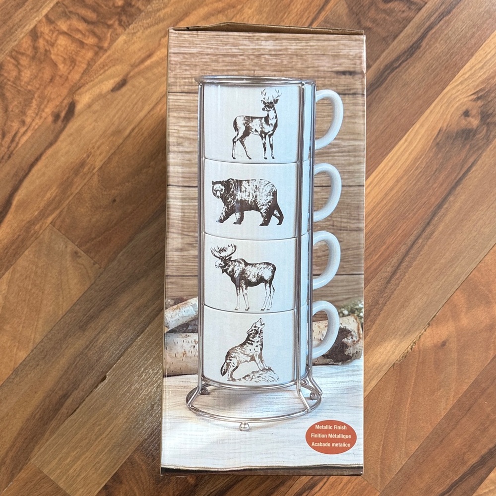 Bass Pro Shops Wildlife Stacking Mugs - White and Black
